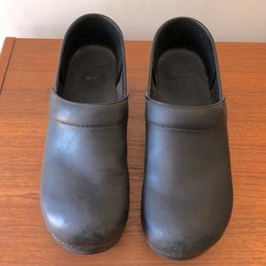 Dansko Black Leather Clogs